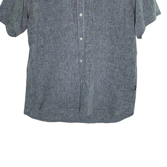Rohan L Mens 2 Pocket Button Front Short Sleeve Shirt Gray Linen Blend Outdoor - Picture 5 of 9